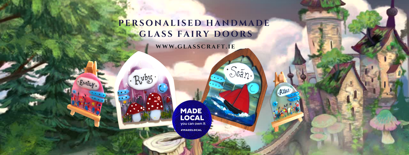 Personalised handmade Irish glass fairy doors made in Ireland