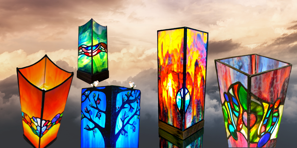 stained glass bespoke handmade lamps by Sue Donnellan award winning glass artist