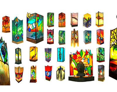 stained glass lamps by award winning glass designer Sue Donnellan Ireland