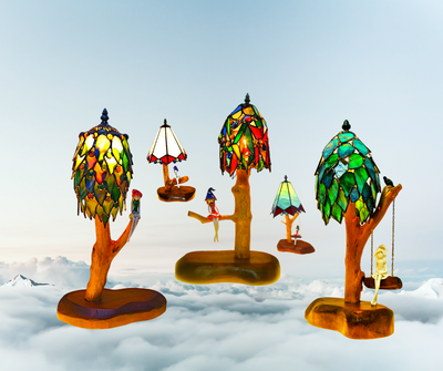 handmade stained glass fairy lamps by glass artist Sue Donnellan Ireland